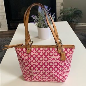 Coach Op Art Leah Signature Small Bag Tote